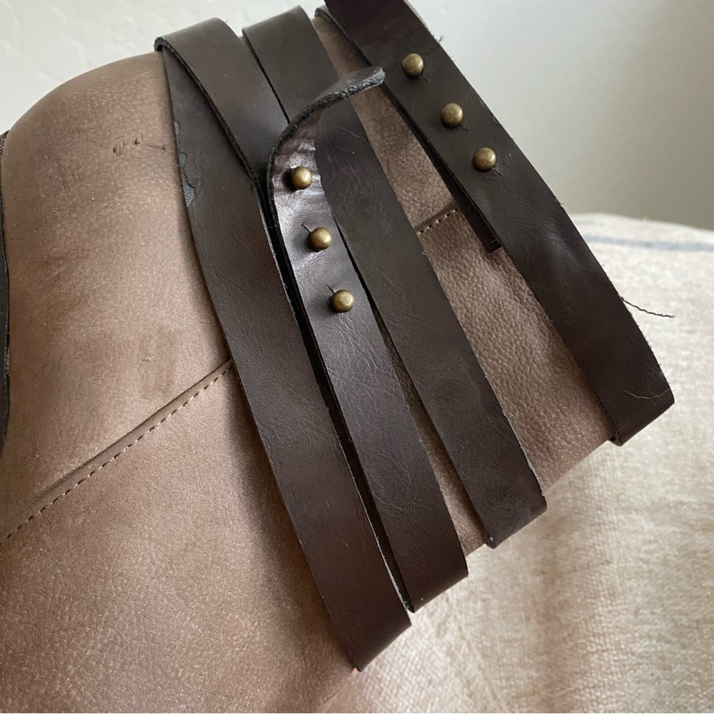 MADDEN GIRL Strappy Brown Heeled Booties - Picture 11 of 12